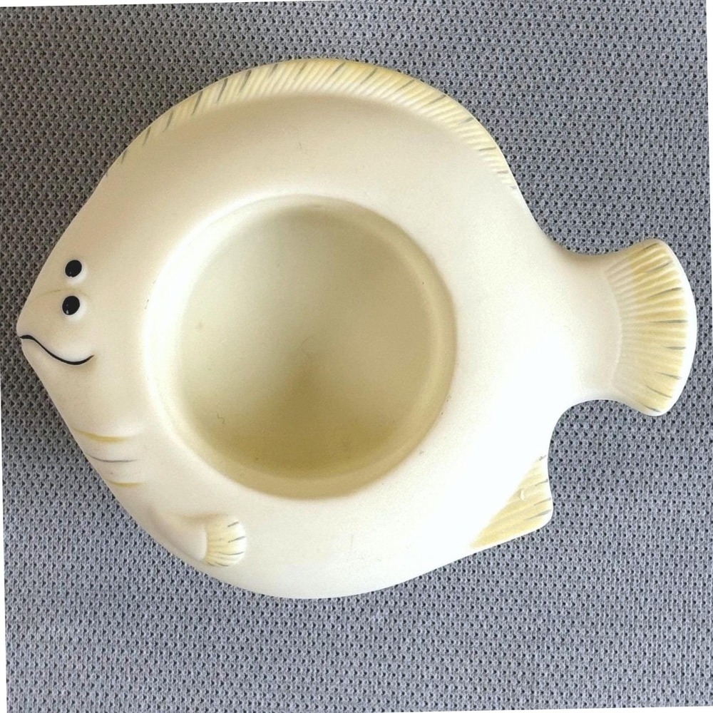 PartyLite Ivory Bisque Fish Tealight Holder Coastal Nautical Sea Decor
